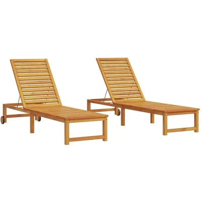 Image of vidaXL Sun Loungers 2 pcs Solid Wood Acacia