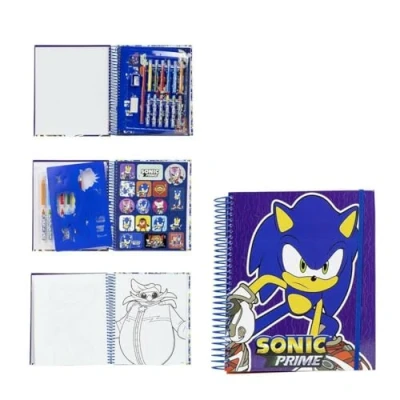 Image of CERDÁ LIFE&#039;S LITTLE MOMENTS Unisex Kid&#039;s Sonic Colouring Book Pencil case, Multicolor, Standard