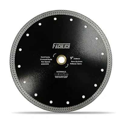 Image of FACHLICH Diamond Cutting Disc,230mm Saw Blade with Mesh Turbo for Porcelain Tile Ceramic Granite Marble