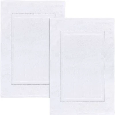 Image of Utopia Towels Cotton Banded Bath Mats, [Not a Bathroom Rug], 53 x 86 CM, 100% Ring Spun Highly Absorbent and Machine Washable Shower Foot Towel (Pack of 28, White)