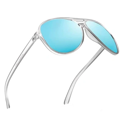 Image of Jim Halo Polarised Sunglasses Retro Oversize UV400 Protection Classic Sun Glasses Men, Suitable for Sports, Driving, Cycling