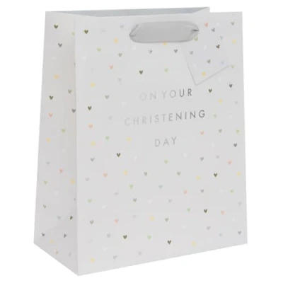Image of Glick Luxury Gift Bag, Large Christening Celebration Wrap 260 x 315 135mm, Multi Colour
