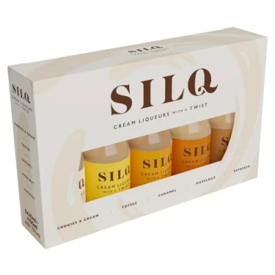 Image of SILQ Cream Shots 5x20ml Liqueurs with a Twist Mixed Vodka Cookies &amp; Cream, Toffee, Caramel, Espresso, Hazelnut Perfect for Mothers Day, Gifts, Parties and Celebrations