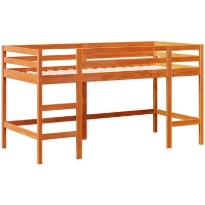 Image of vidaXL Kids&#039; Loft Bed without Mattress with Ladder Wax Brown 90x200 cm