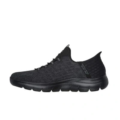 Image of Skechers Men&#039;s Summits Key Pace Hands Free Slip in Loafer, Black/Black, 7.5