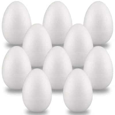Image of Styropor A0100133 Eggs 100 mm Pack of 10 EPS White