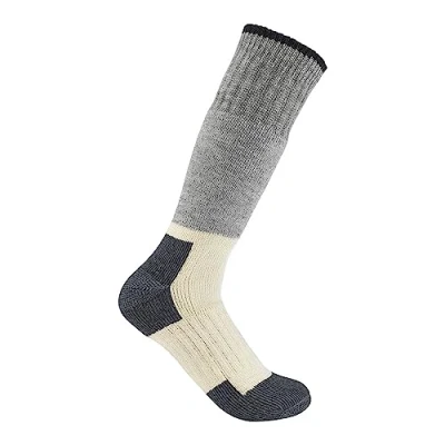 Image of Carhartt Men&#039;s Arctic Heavyweight Merino Wool Blend Boot Sock, Heather Black, Large