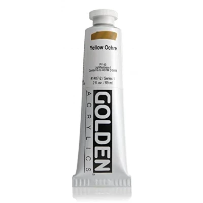 Image of Pro Art Golden Heavy Body Acrylic Paint 2 oz Yellow Ochre, 59.1 ml (Pack of 1)