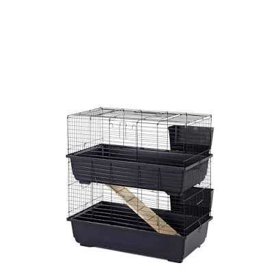 Image of Little Friends Rabbit Cage, Double Tier, 80 cm,Blue/Black