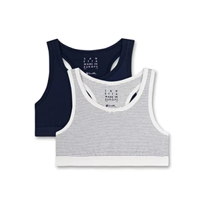 Image of Sanetta 2ER PACK Bustier for kids, Size: 14y, Weiß /dunkelblau