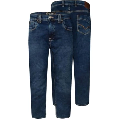 Image of KAM Knitted Jeans Stretch Fabric Zip Fly Belt Loops Pants Mens 40 60W Jacob (UK, Waist, 48, Regular, Short, Light Wash)