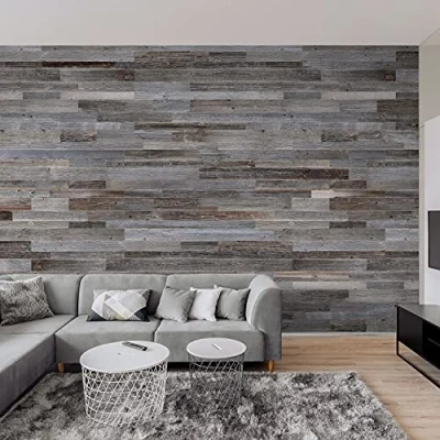 Image of Wall Panels Made of Reclaimed Wood Model Silver Wooden Design (1m2)