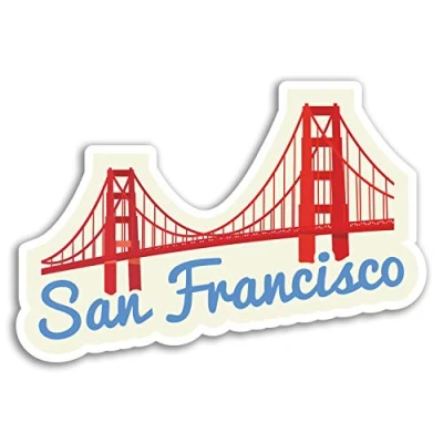 Image of 2 x 10cm San Francisco Bridge Vinyl Stickers Laptop Travel Sticker #19027 (10cm Wide)