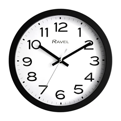 Image of Ravel Modern 25cm Wall Clock Analogue Quartz RWC.25.3 Black