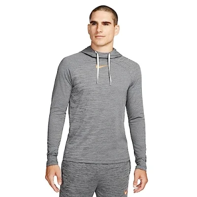 Image of Nike Dri Fit Academy Fp Ht Hooded Pullover Black/Sunset Glow S