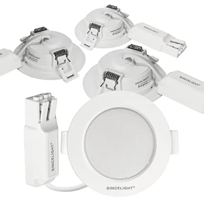 Image of SINCELIGHT LED Downlights 3W Recessed Ceiling Light, Ultra Slim Profile, High Color Rending Index RA≈92, Warm White 2700K, 2.5 inch Hole Cutout 65mm, Pack of 4