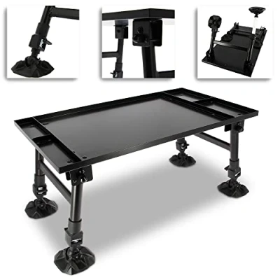 Image of DNA Leisure Dynamic Bivvy Table 5 Section Aluminium Adjustable Legs Easy Folding Outdoor Camping Carp Coarse Fishing