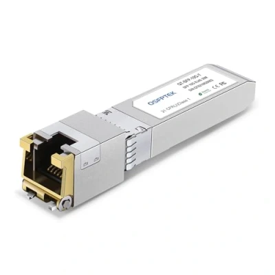 Image of QSFPTEK 10GBASE T SFP+ Copper RJ45 Module, 10Gb to RJ 45 mini gbic Transceiver for Cisco SFP 10G S, Ubiquiti UF 10G, Netgear, D Link, Supermicro, Mikrotik, Other Open Switches, up 30m
