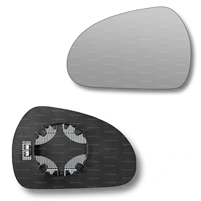 Image of Less4spares Replacement Wing Mirror Glass Left Compatible with Peugeot 207 2006 2012 CLIP ON Passnager Near Side N/S Heated Convex