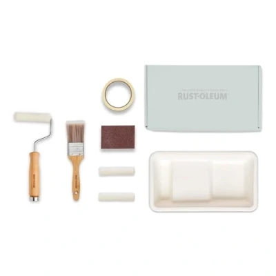 Image of Rust Oleum Ready to Roll Eco Paint Kit (Small) Kitchen Tile Gloss Delicate Greys