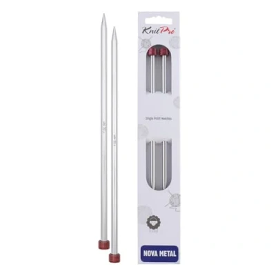 Image of KnitPro 35 cm x 7 mm Nova Single Pointed Needles, Silver