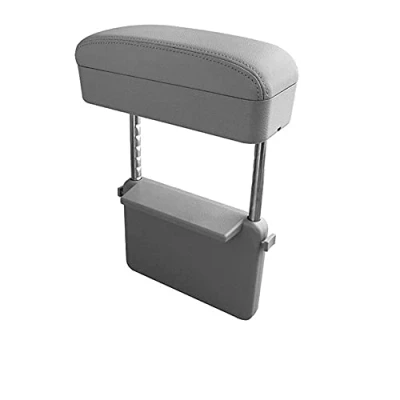 Image of Qirc Car Armrest Box Protector Center Console Extender Elbow and Forearm Wrist Support Adjustable Height Comfort Pad Universal (Grey)