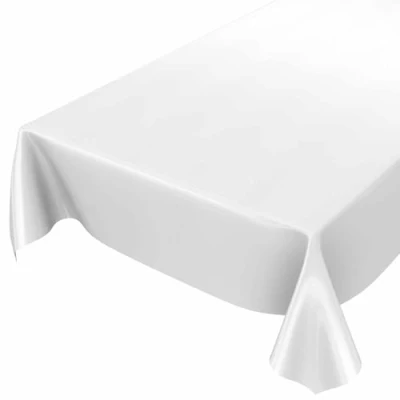 Image of Beautex Oil Cloth Table By the Metre, White Smooth Oilcloth Tablecloth, Washable, Wax Cloth, 220x140cm