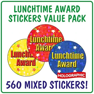 Image of 560 Holographic Sparkly Mixed Lunchtime Award Motivational Childrens Pupils School Teachers Praise Reward Stickers Value Pack 25mm Primary Teaching Services