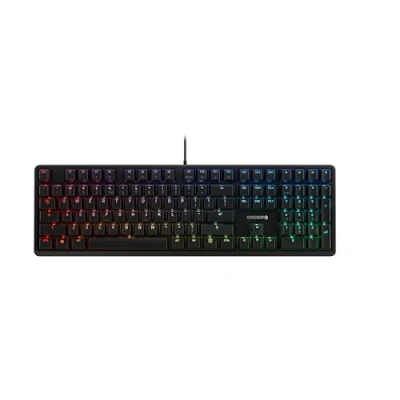 Image of CHERRY G80 3000N, Mechanical Gaming Keyboard with RGB Lighting, EU Layout (QWERTY), Wired, Original MX SILENT RED Switches, Black