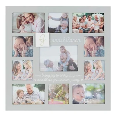 Image of MAISONICA Wall Mounted Grandchildren Multi Aperture Grey Photo Picture Frame
