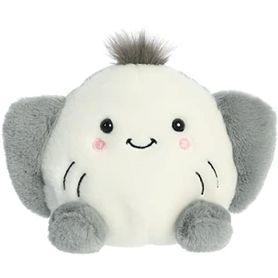 Image of Aurora Adorable Palm Pals Flapjack Stingray Stuffed Animal Pocket Sized Fun On The Go Play White 5 Inches