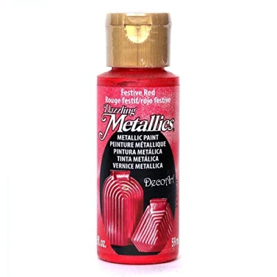 Image of Deco Art Americana Acrylic Metallic Paint, Festive Red,59 ml (Pack of 1)