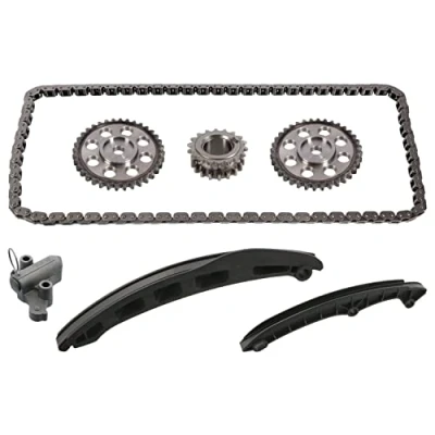 Image of 03C109158A, 03C109158AS6, 3C109158AS6 Timing chain Kit FEBI BILSTEIN 171593 with slide rails, tensioner Silent Chain, Closed