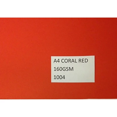 Image of Coral Red Card A4 160gsm 100 Sheets Coloured / Craft #1004