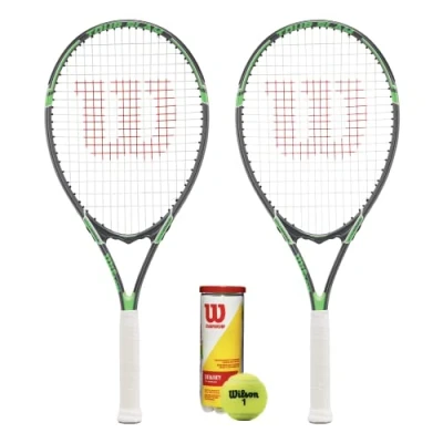 Image of Wilson Tour Slam Tennis Racket Twin Set &amp; 3 Balls