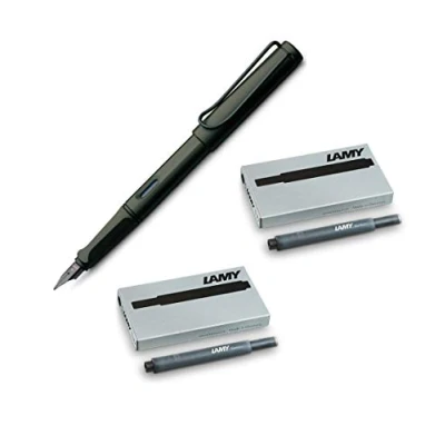 Image of Lamy Safari Umbra 1203065 Fountain Pen Plastic M (+ 10 Cartridges Black)
