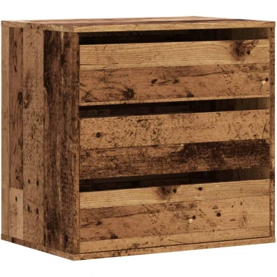 Image of vidaXL Corner Chest of Drawers Brown Engineered Wood Storage Cabinet with 3 Spacious for Living Room, Bedroom, Office, Mudroom 60x41x58 cm