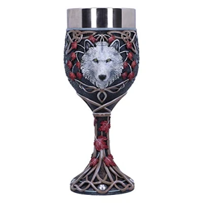 Image of Nemesis Now Lisa Parker Guardian of The Fall White Autumn Wolf Goblet
