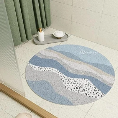 Image of MOTT 50 Round Shower Mats for Inside,Loofah Bathmat Drainage Non Slip Bath Mat Wet Areas,Anti Mould Tray Mat,Hollow Bathroom Floor Mat/Rug, Diameter 60cm