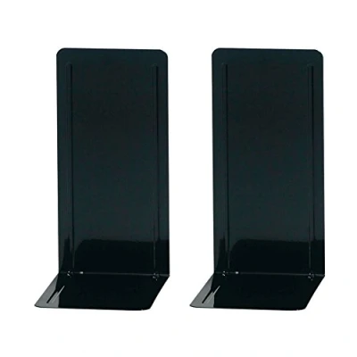 Image of Wedo 1021200 Book Ends Metal Design with Reinforced Grooved 14 x 12 24 cm (2 units per pack) black