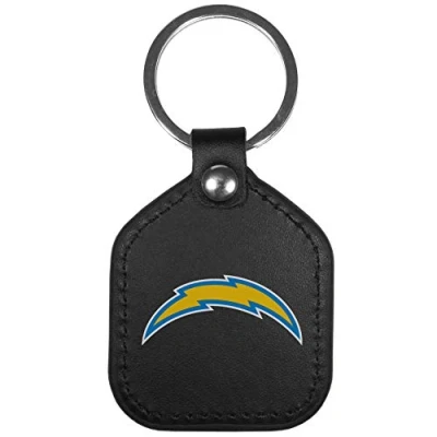 Image of Siskiyou Sports NFL Los Angeles Chargers Unisex Leather Square Key Chains, Black, One Size