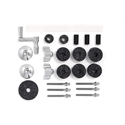 Image of Gibraltar Accessory drum Set Tech Kit wing nuts, clamp screw, screw washer for cymbals, cymbal tilter sleeve, felts, crank shaped key, Snare Nylon Strip SC DSTK