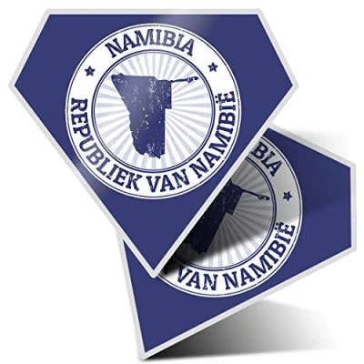 Image of 2 x Diamond Stickers 7.5 cm Republic Van Namibia Travel Fun Decals for Laptops,Tablets,Luggage,Scrap Booking,Fridges, #4683