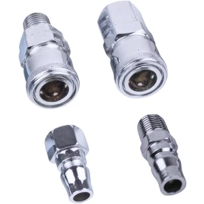 Image of 4X 1/4“ BSP Brass Air Line Hose Fittings Quick Release Coupler Bayonet Connectors Male Female Set