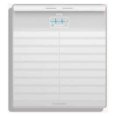 Image of WITHINGS Body Scan Connected WiFi Scales to Improve Your Health, BIA Personal Scale, Composition Analysis, Fat, Muscle Mass, Water Percentage, Electrocardiogram, White