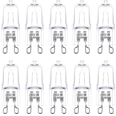 Image of DoRight 10 Pack Wax Burner Bulbs G9 Halogen 40W, Melt 230V 2700K Warm White Dimmable Bulb Capsule for Lamp Replacement Candle &amp; Nightlights Warmers
