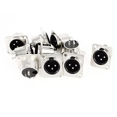 Image of N/A 10 x XLR Male Panel Mounting Socket 3 Pin Audio Studio Connector