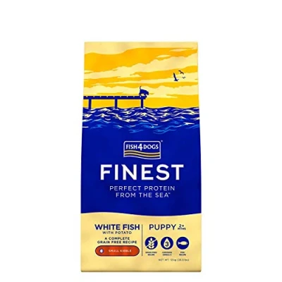 Image of Fish4Dogs Finest White Fish and Potato Puppy Food Natural, Hypoallergenic Great for Sensitive Puppies Rich in Omega 3, 6 9 (Large Kibble 12kg)