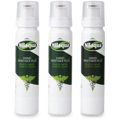 Image of Nilaqua Alcohol Free and Fragrance Hand Sanitiser Spray, Kind To Hands Non Drying 100ml Trio Pack