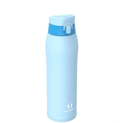 Image of Super Sparrow Insulated Water Bottle Travel Mug 950ml Stainless Steel Bottles BPA Free Leakproof Metal Includes 2 Lids, Straw Lid &amp; Spout